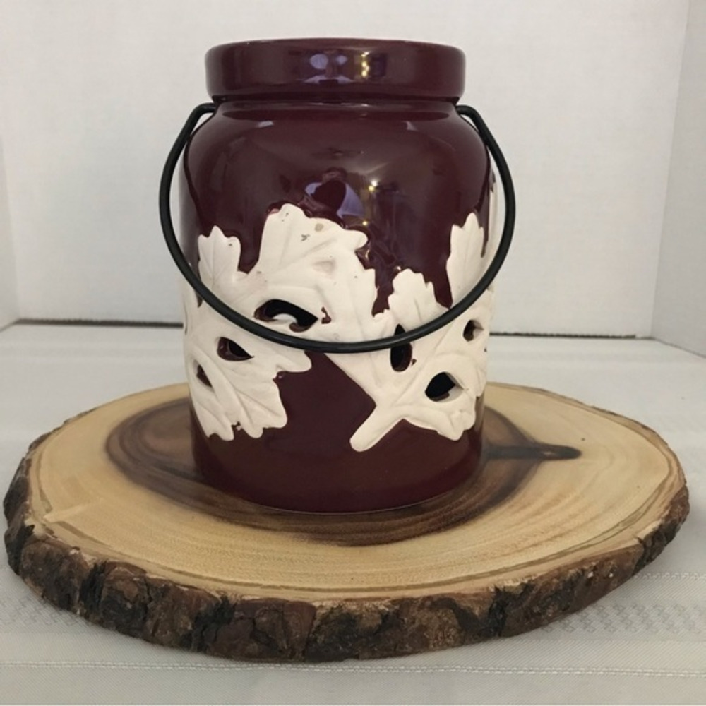 Ceramic Maroon Seasonal Candle Vase